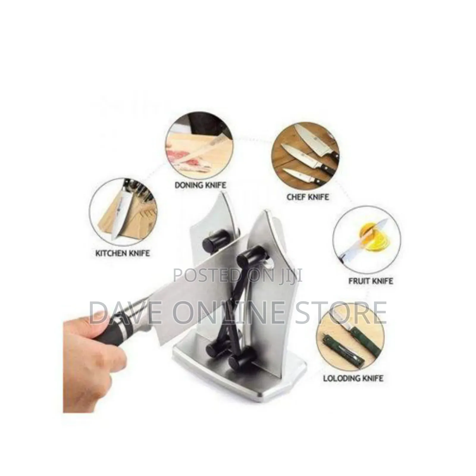 Stainless Steel Manual Knife Sharpener - Silver