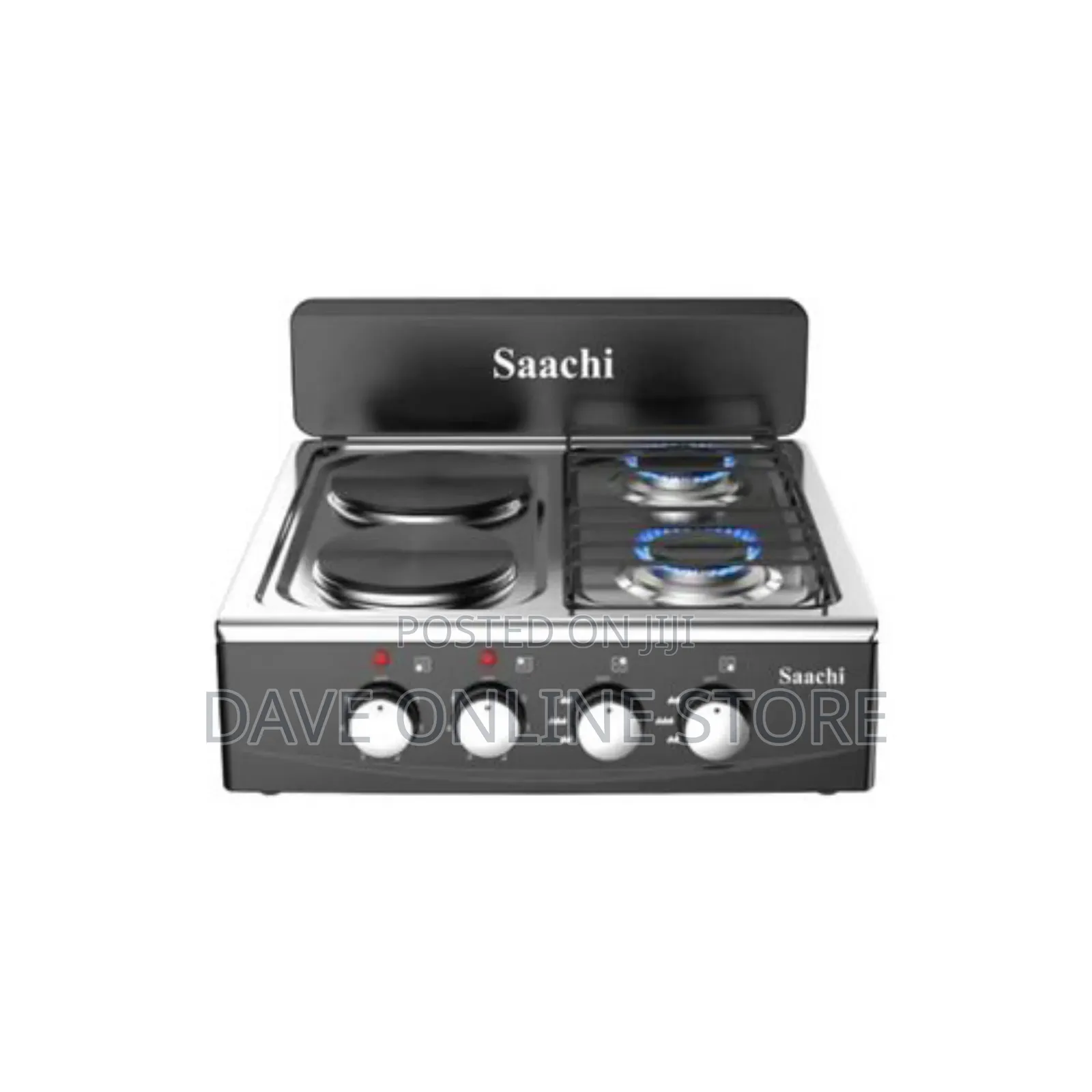 Saachi 2 Gas +2 Electric Hot Plate Table Top Cooker Burner