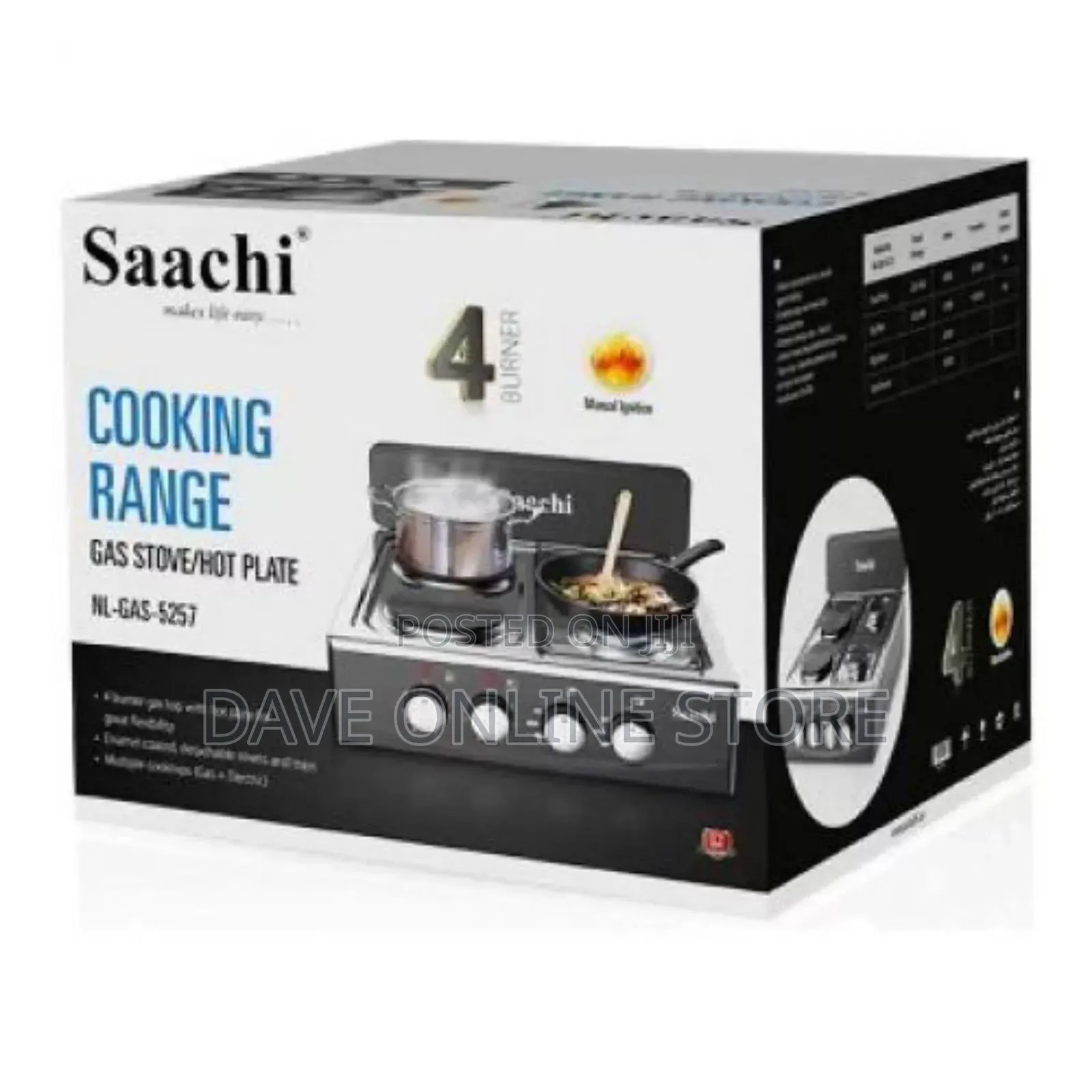 Saachi 2 Gas +2 Electric Hot Plate Table Top Cooker Burner