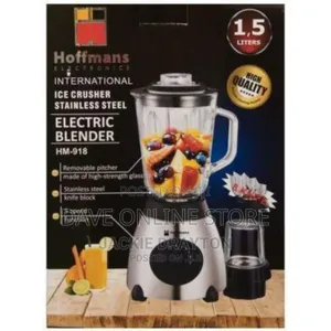 Hoffmans 1.5L Juice Blender 2 in 1 Glass With Mill Grater