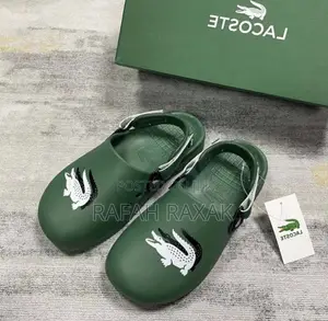 Original Green Lacoste Calm Mule Rubber Sandals