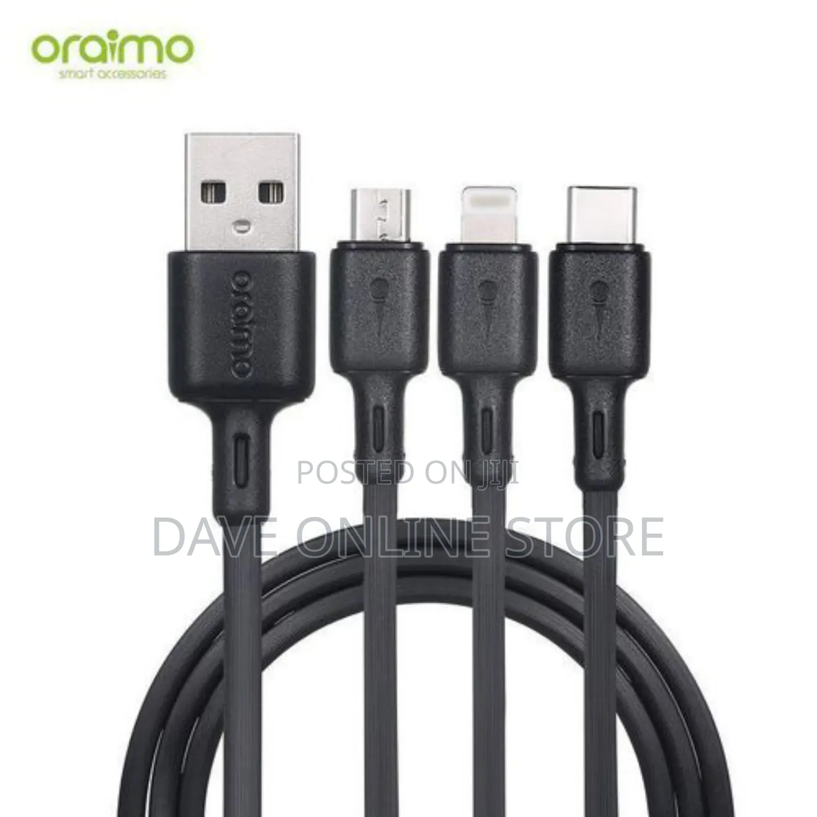 Oraimo 3in1 USB Type C,Lighting Fast USB Charging Cable