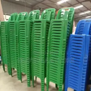 Green And Blue Plastic Chairs
