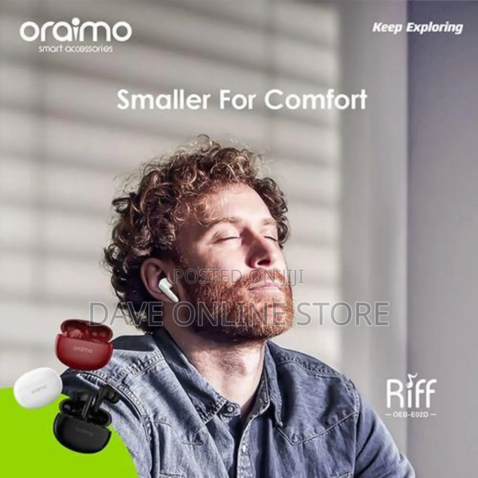 Oraimo Riff Smaller for Comfort True Wireless Earbuds -White