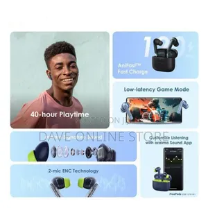 Oraimo Freepods Lite 40-Hour Playtime ENC Wireless Earbuds