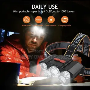 Rechargeable Headlamp For Fishing,Camping, Trekking, Cycling