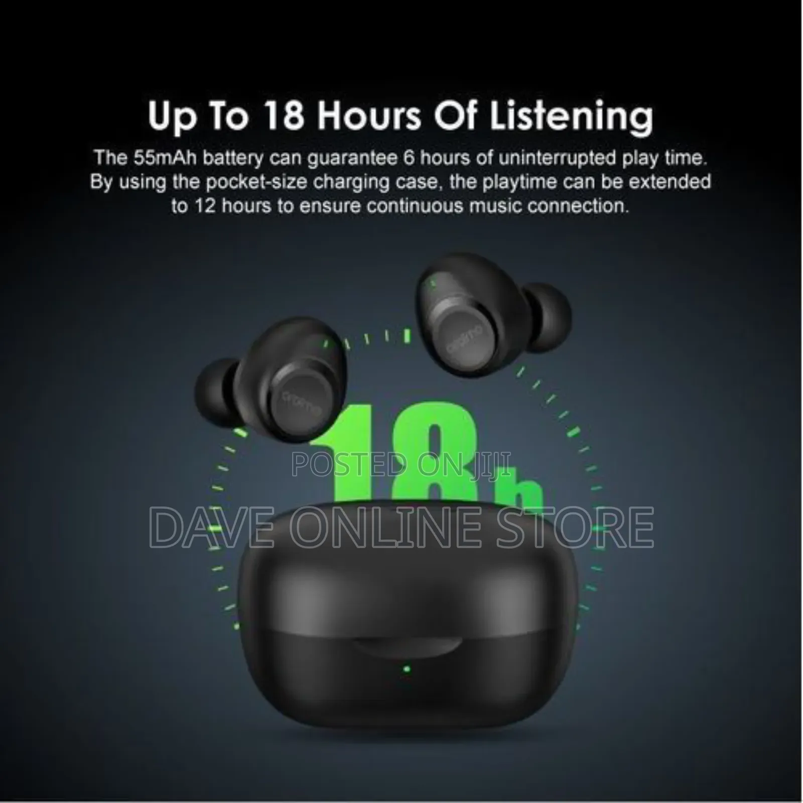 Oraimo Airbuds 2 TWS True Wireless Stereo Earbuds-Black