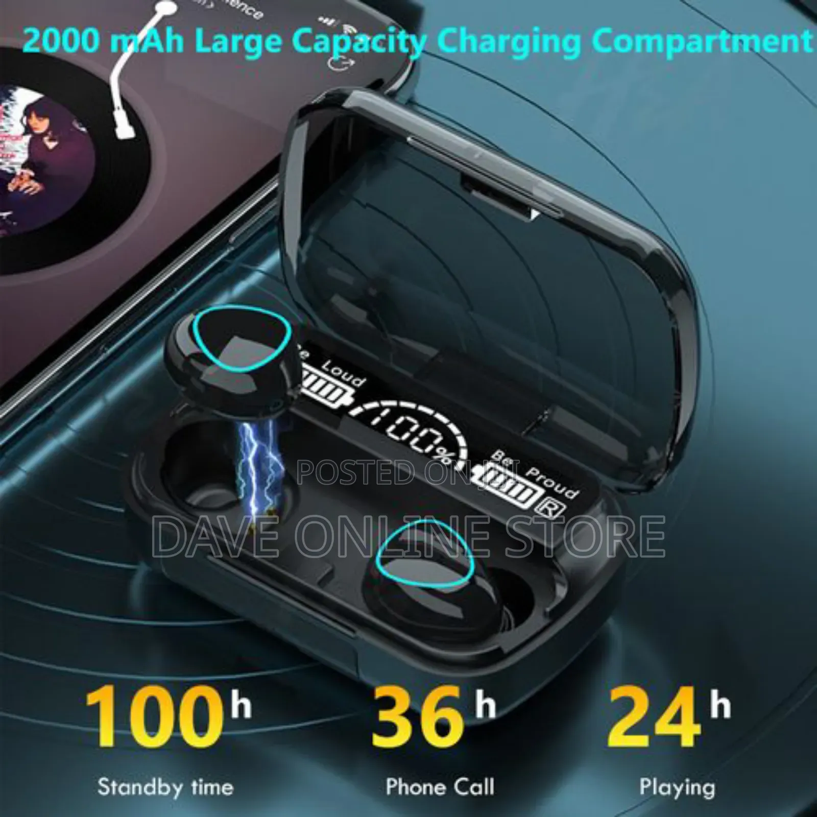 Ace Elec M10 Wireless Bluetooth 5.1 Earphones LED Display