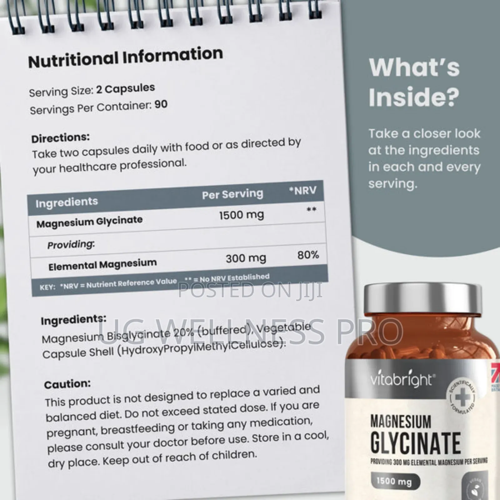 Vitabright Magnesium Glycinate - 1500mg High Strength