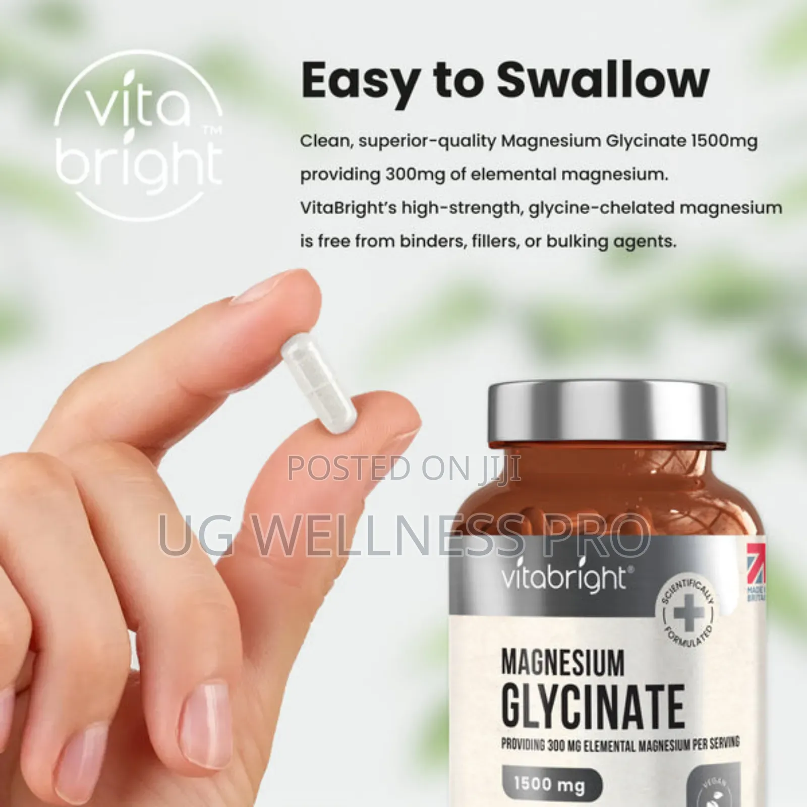 Vitabright Magnesium Glycinate - 1500mg High Strength