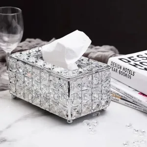 Crystal Paper Towel Box Living Room Car Storage Silver