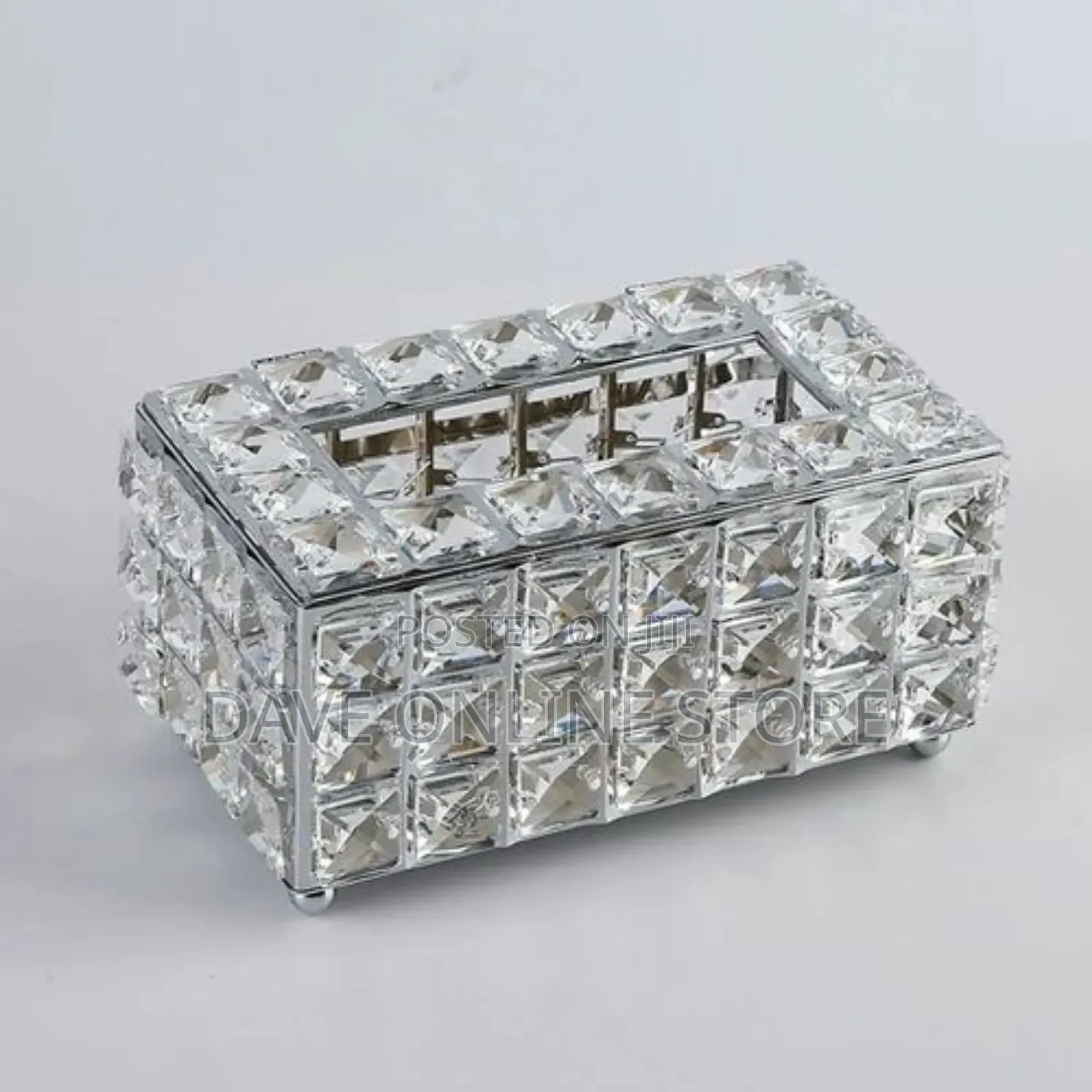 Crystal Paper Towel Box Living Room Car Storage Silver