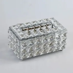 Crystal Paper Towel Box Living Room Car Storage Silver