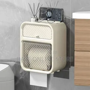 Toilet Paper Holder Bathroom Tissue Storage Box Wall Mount