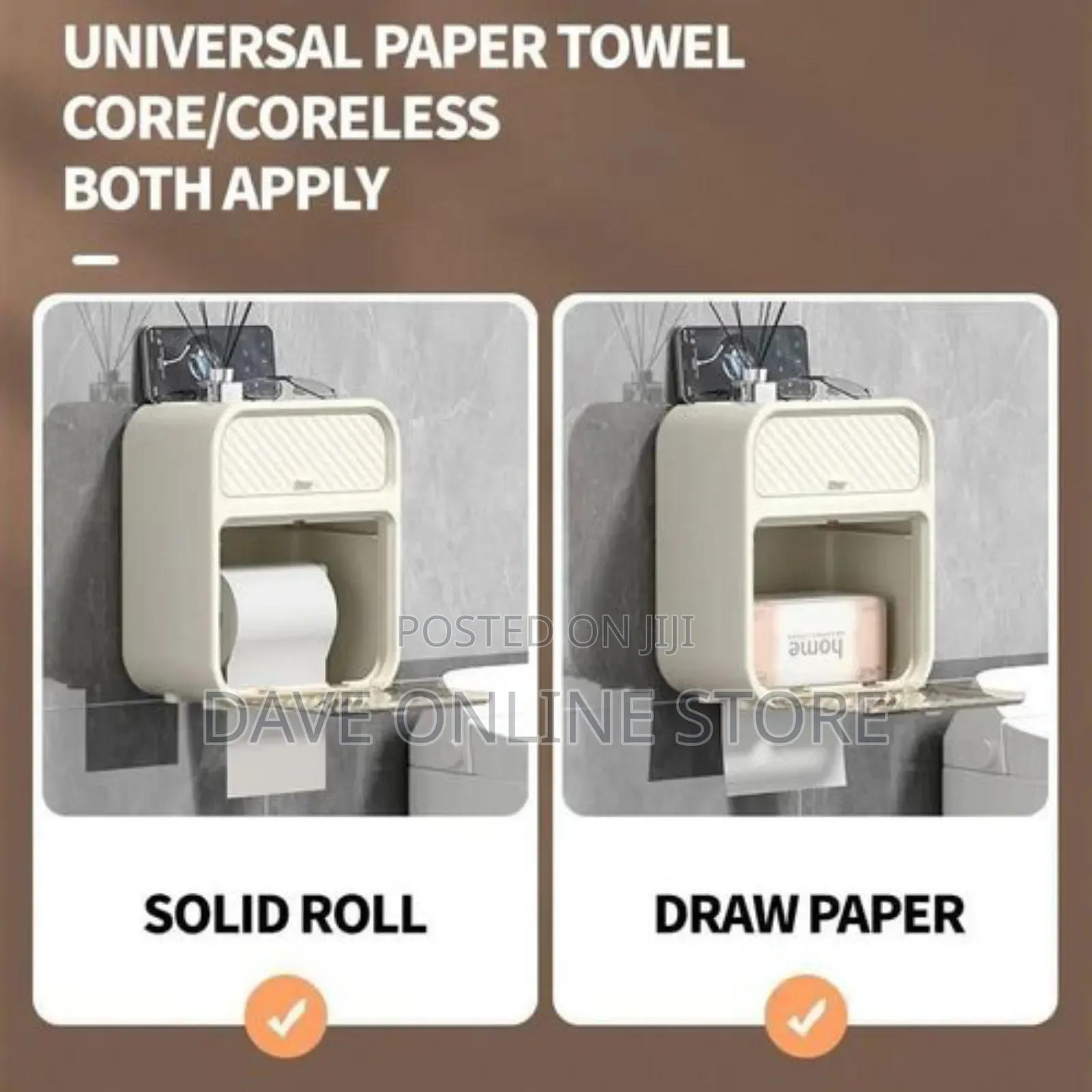 Toilet Paper Holder Bathroom Tissue Storage Box Wall Mount