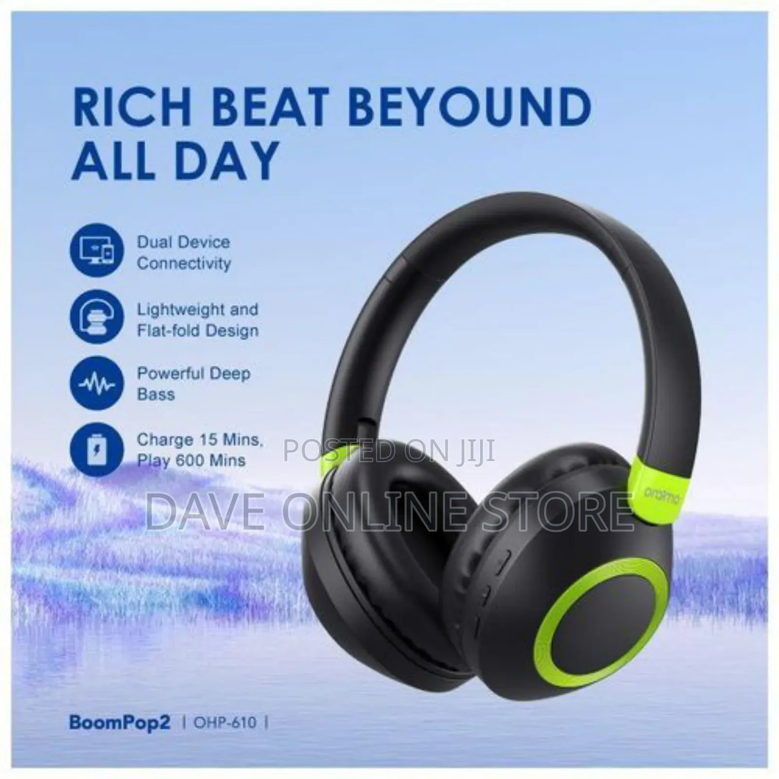 Oraimo Boompop 2 Powerful Deep Bass Wireless Headset