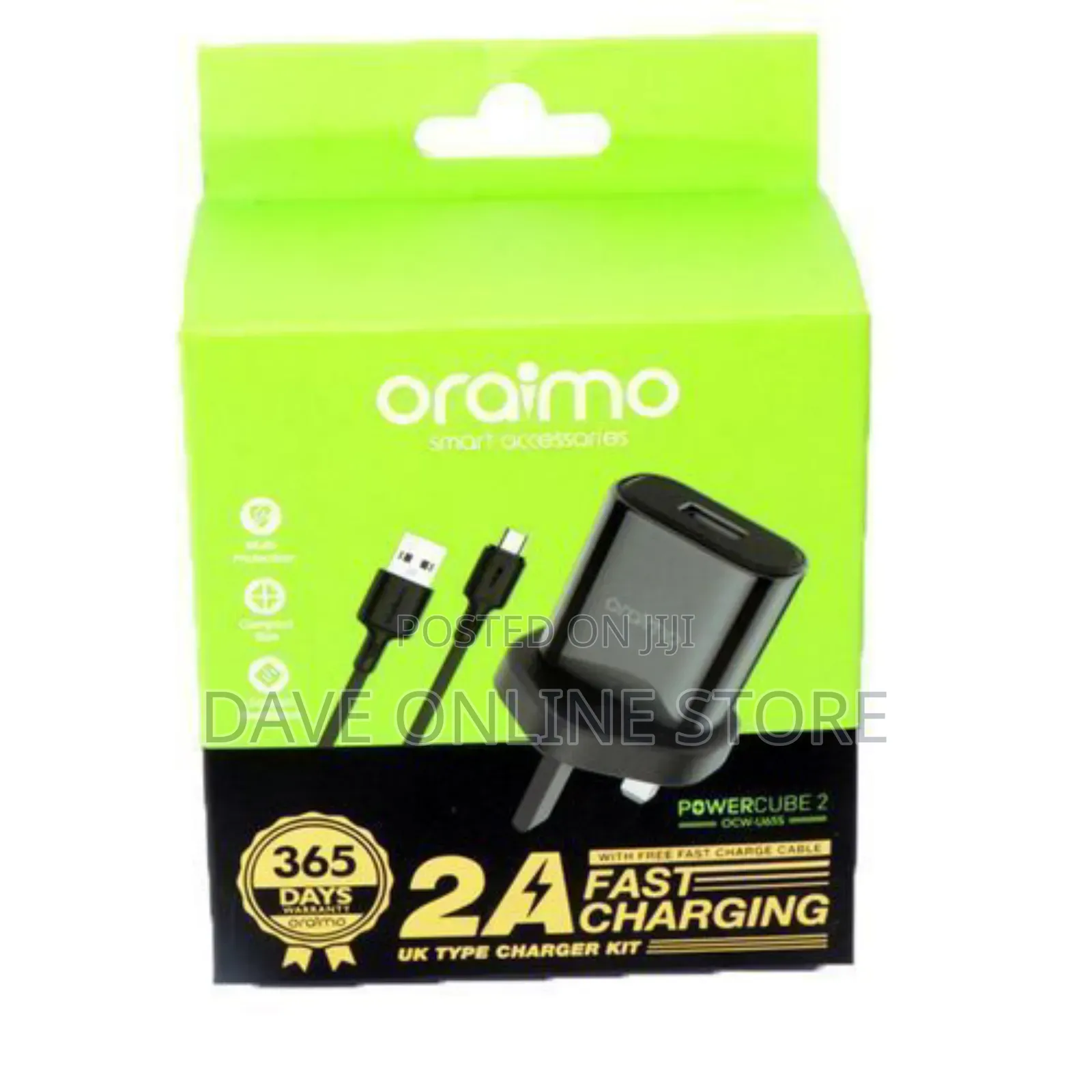 Oraimo Fast Charging Smart Charger - Black