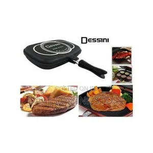 Dessini 32cm Double Grill Pan Non Stick - Black