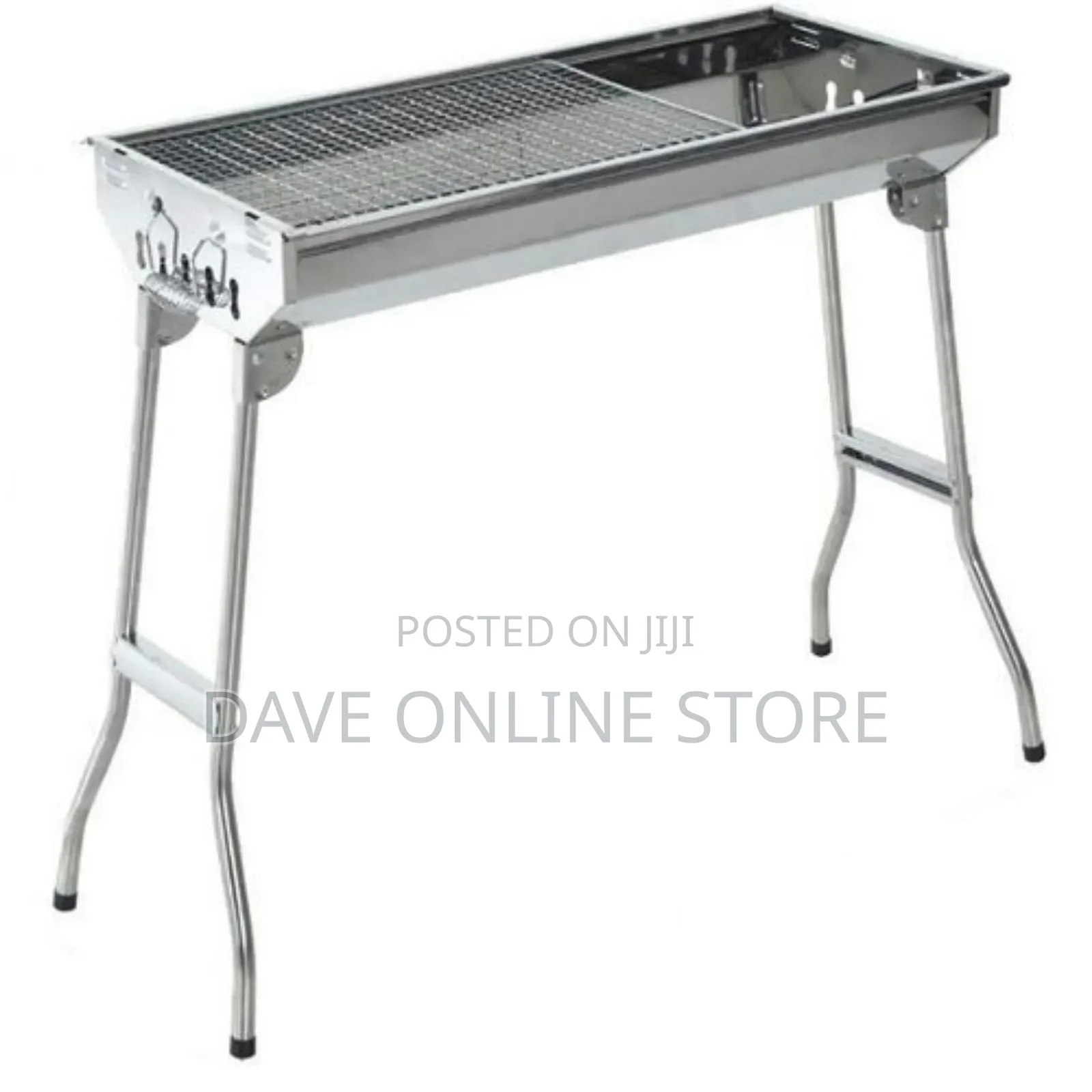 Portable Folding Stainless Steel Charcoal BBQ Grill Smoker,