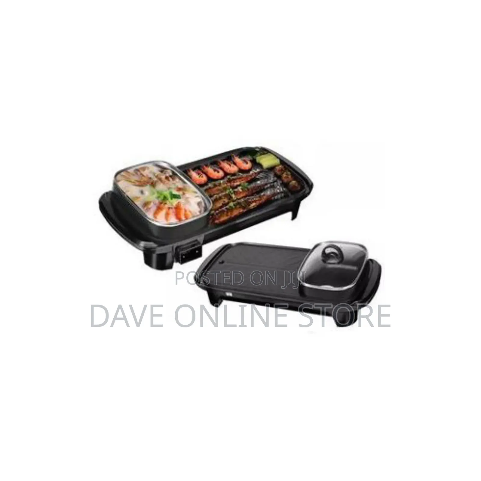 2 In1electric Baking Pan, Cooking Soup Hot Pot BBQ Grill