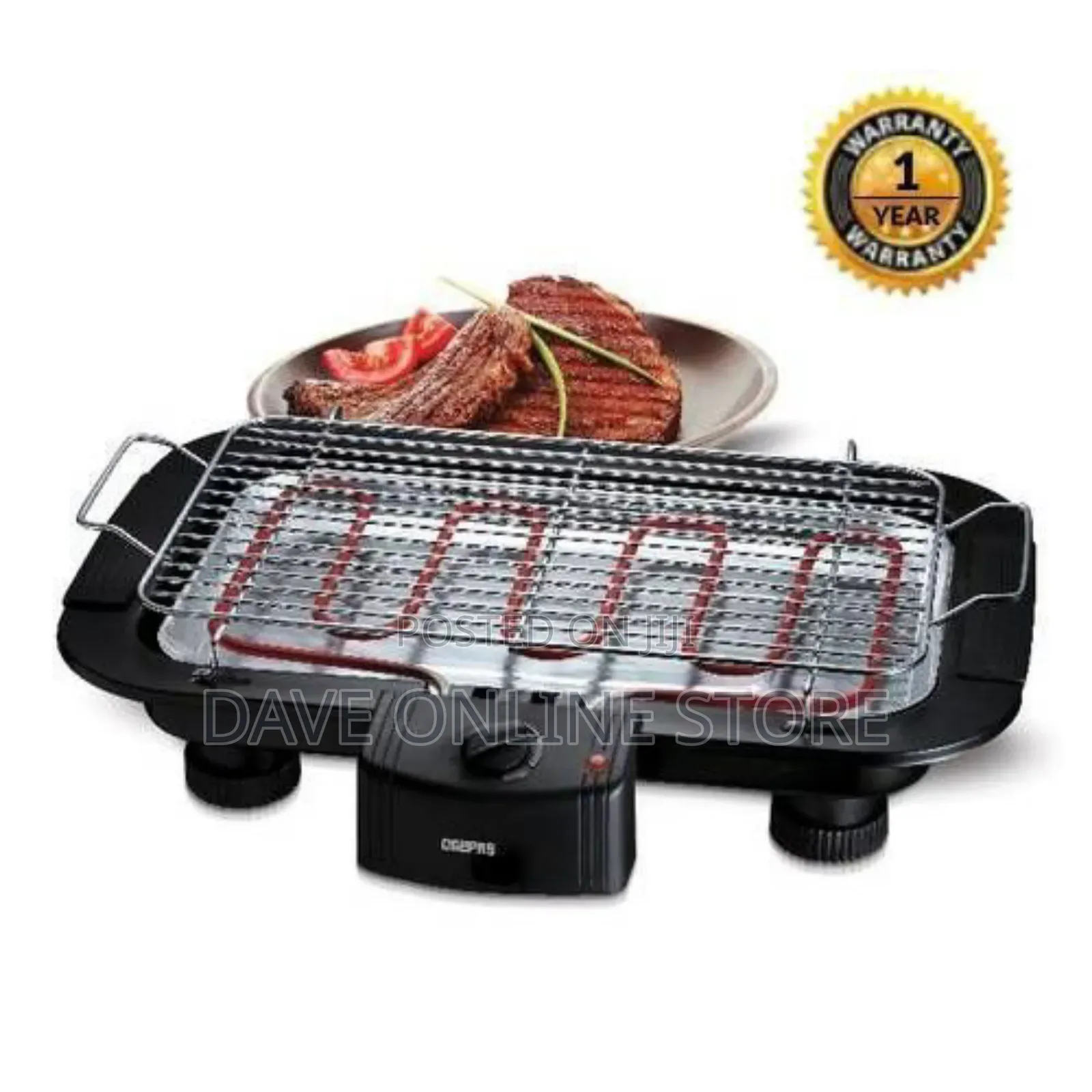 Geepas BBQ Outdoor Barbeque Griller - Black