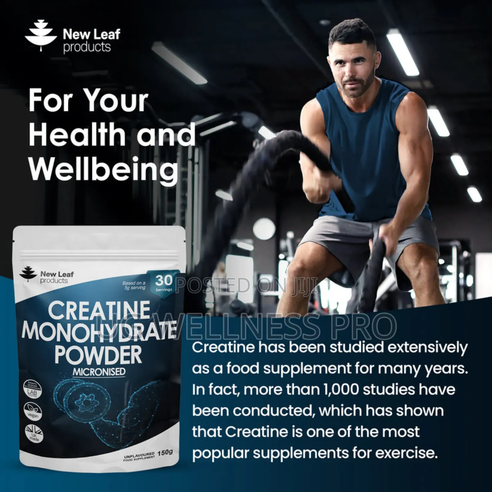 New Leaf Creatine Monohydrate Powder 150g 30 Servings