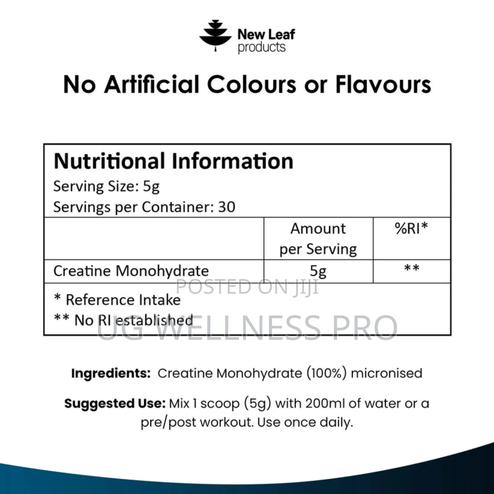 New Leaf Creatine Monohydrate Powder 150g 30 Servings