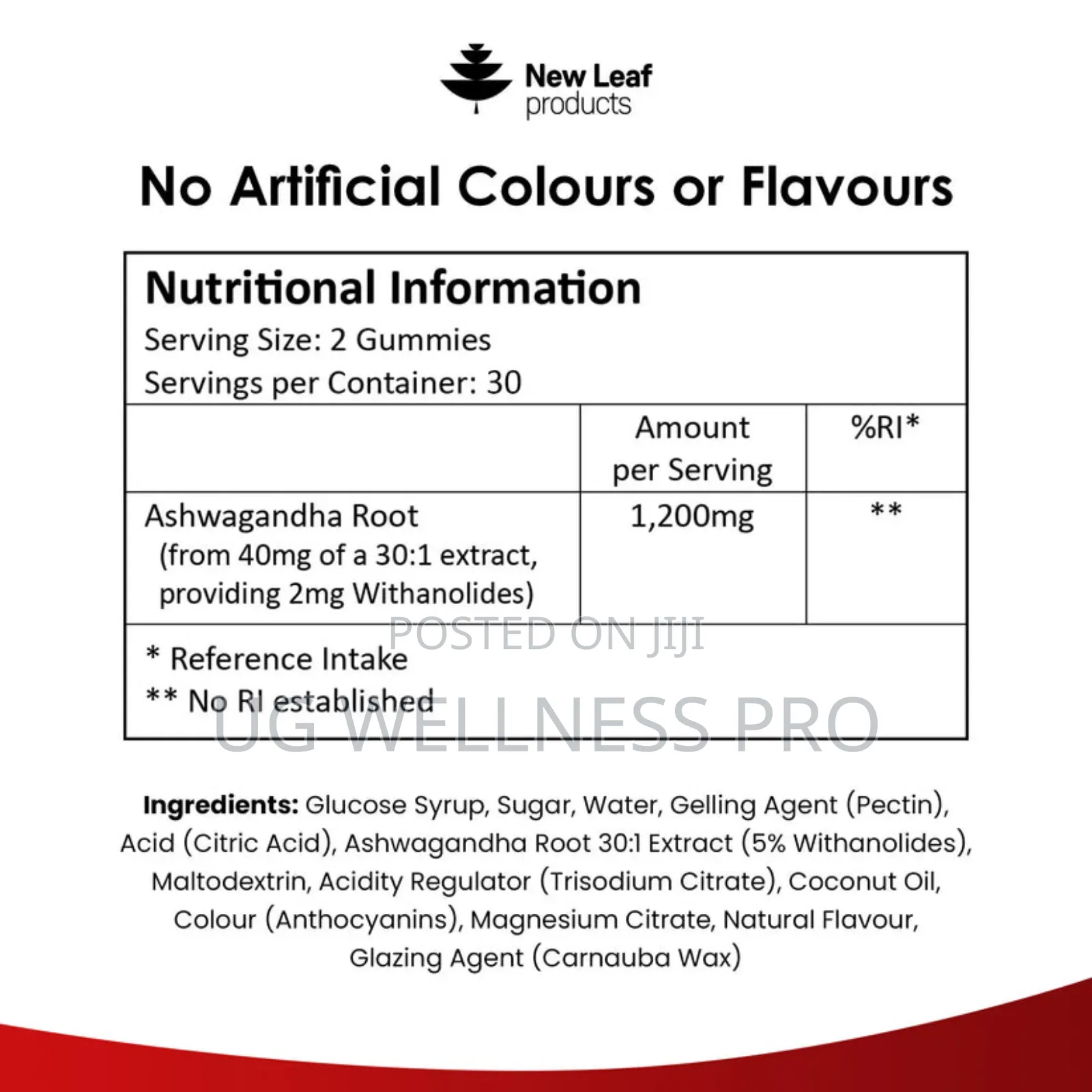New Leaf Ashwagandha Gummies 1200mg – High Strength 30 Serv