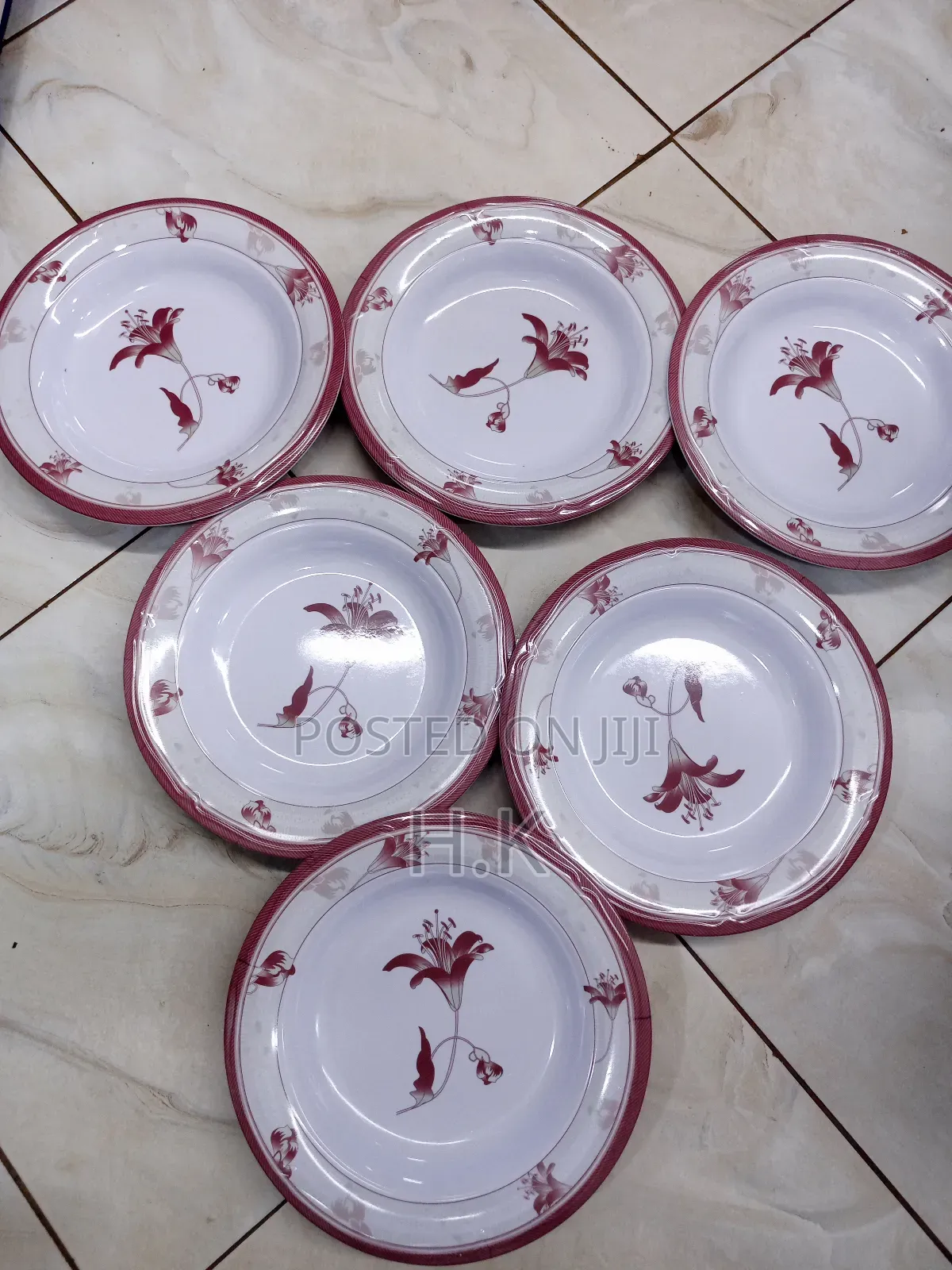6pcs Heavy Flower Melamine Plates