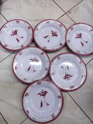 6pcs Heavy Flower Melamine Plates
