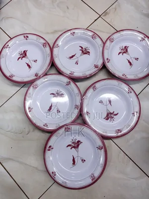 6pcs Heavy Flower Melamine Plates