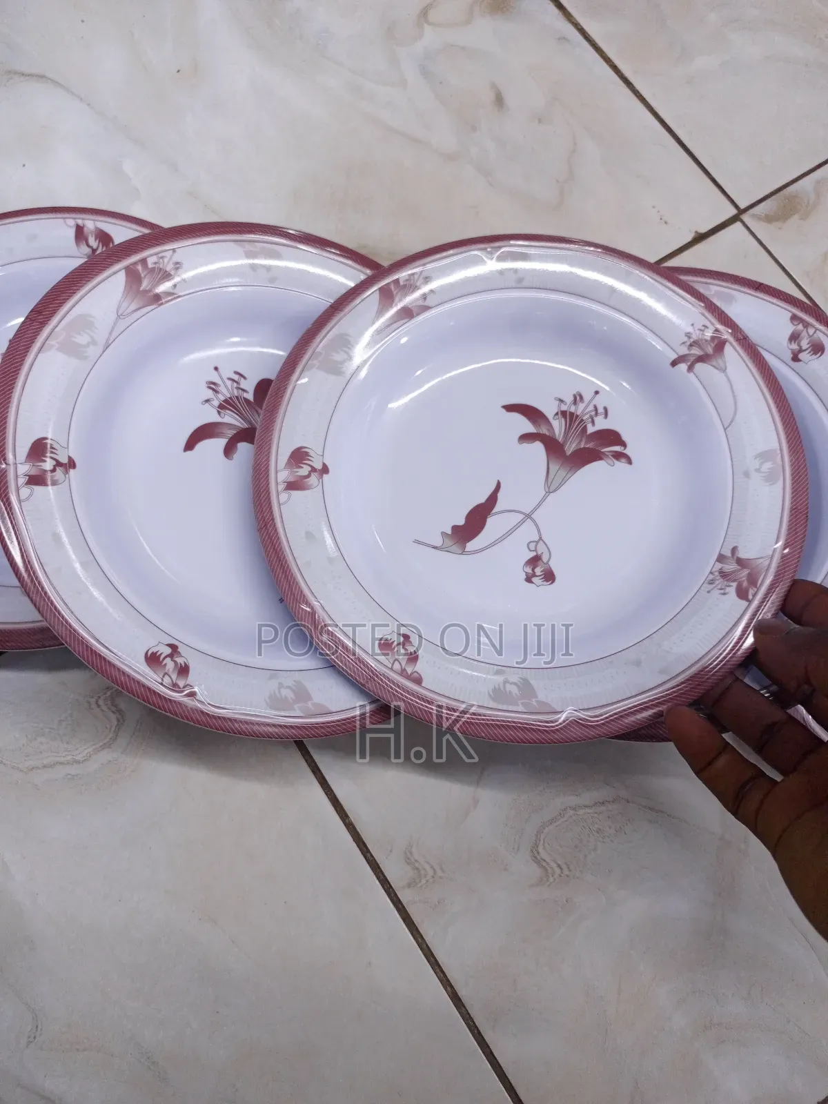 6pcs Heavy Flower Melamine Plates