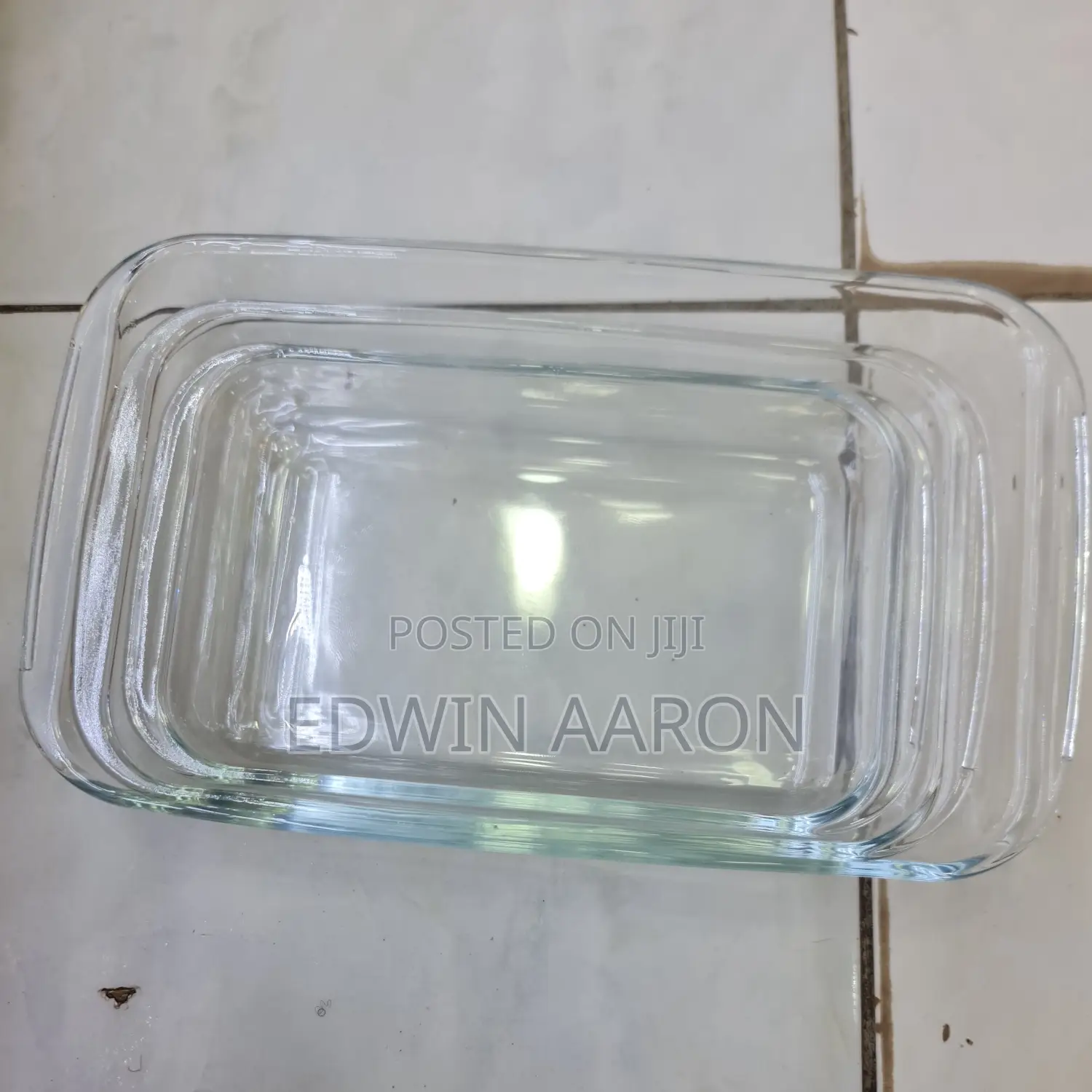Glass Baking Tray Set 3pcs (1L /1.6l / 2.2L)