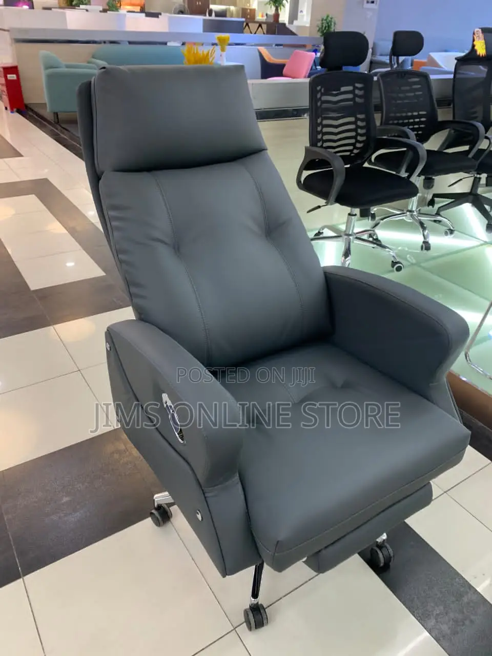 Executive Office Chair Leather With Footrest