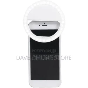 Portable Selfie LED Camera Ring Flash Fill Light -White