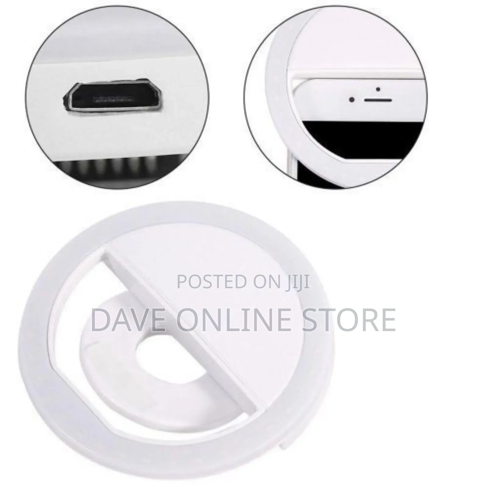 Portable Selfie LED Camera Ring Flash Fill Light -White
