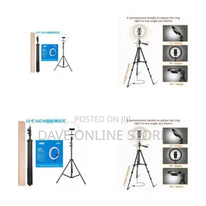 12 Inch Ring Light With Stand, Tik Tok, ,Live Stream - Black
