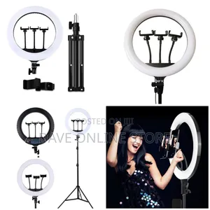 18 Inch Strong 3 Colors Ring Light Tiktok, Youtube, - Black