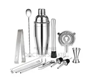 Drink Mixing Cocktail Shaker Kit-Silver