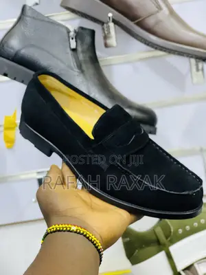 Original Black Leather John Foster Suede Loafers