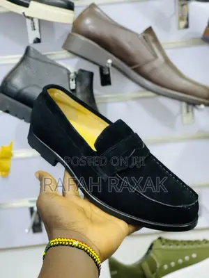 Original Black Leather John Foster Suede Loafers