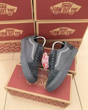 Original Grey Vintage Vans Off the Wall Old Skool Shoes