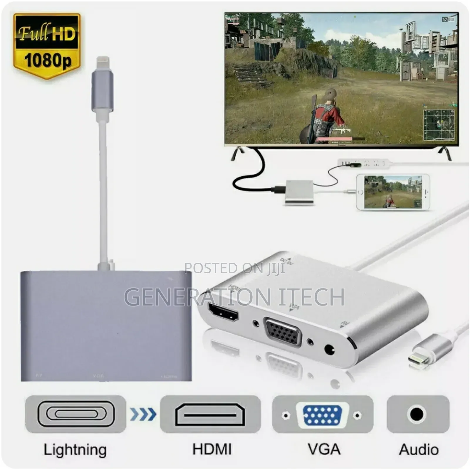 iPhone to Hdmi and Vga Adapter Plus Audio