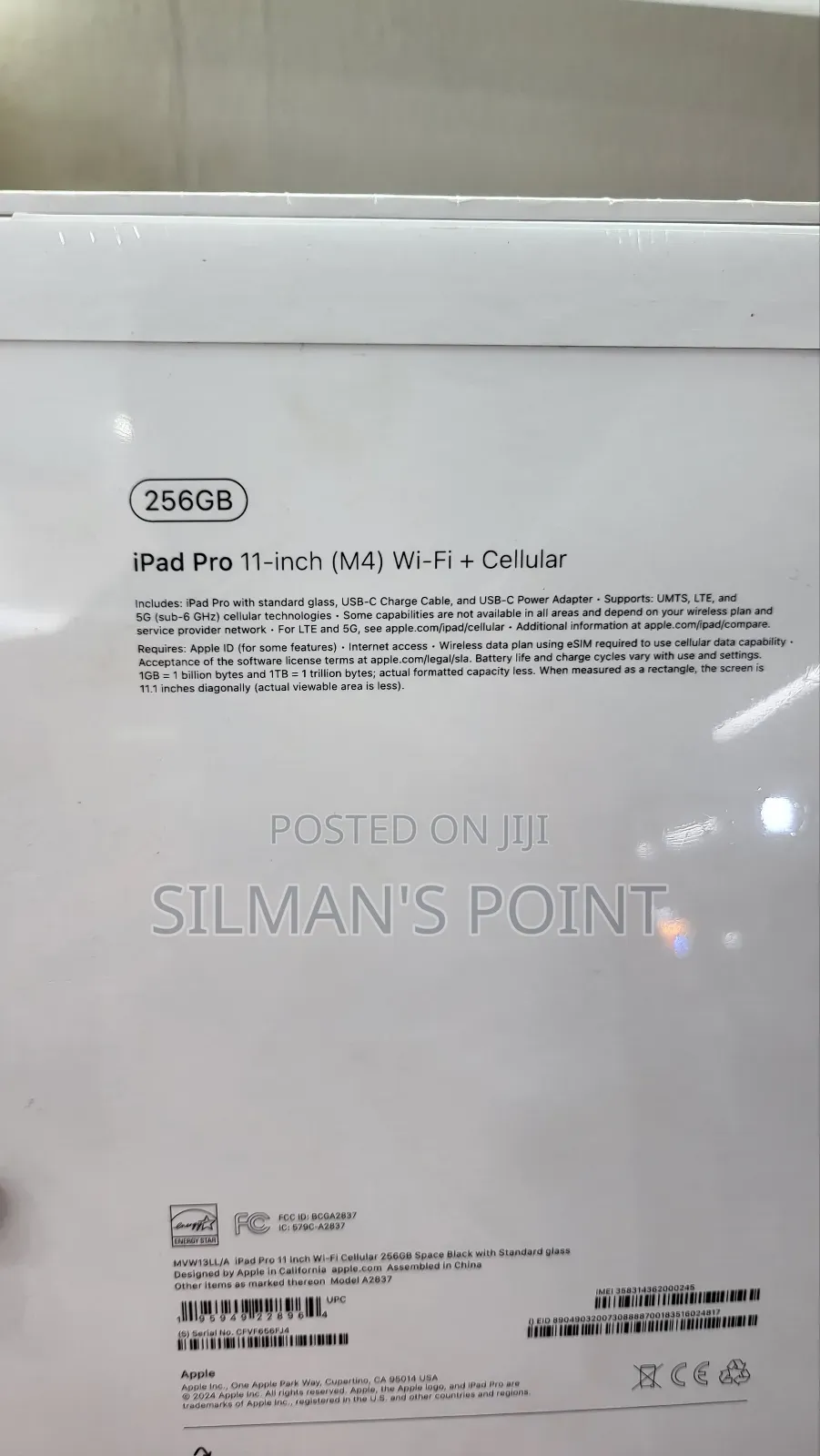 New Apple iPad Pro 11 (2024) 256 GB Black