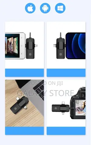 3in1 Microphone Wireless Lavalier Dual Mic for iPhone, Android, Camera