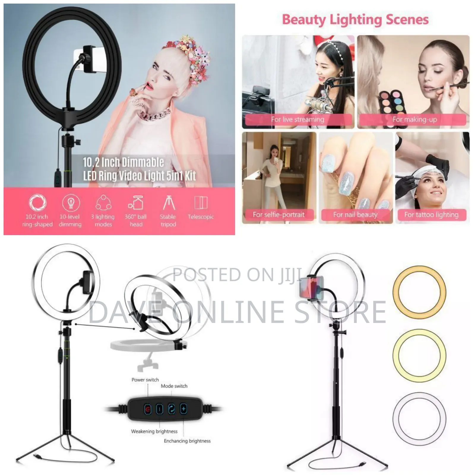 Full Set 26CM Studio Camera Ring Light Photo Stand