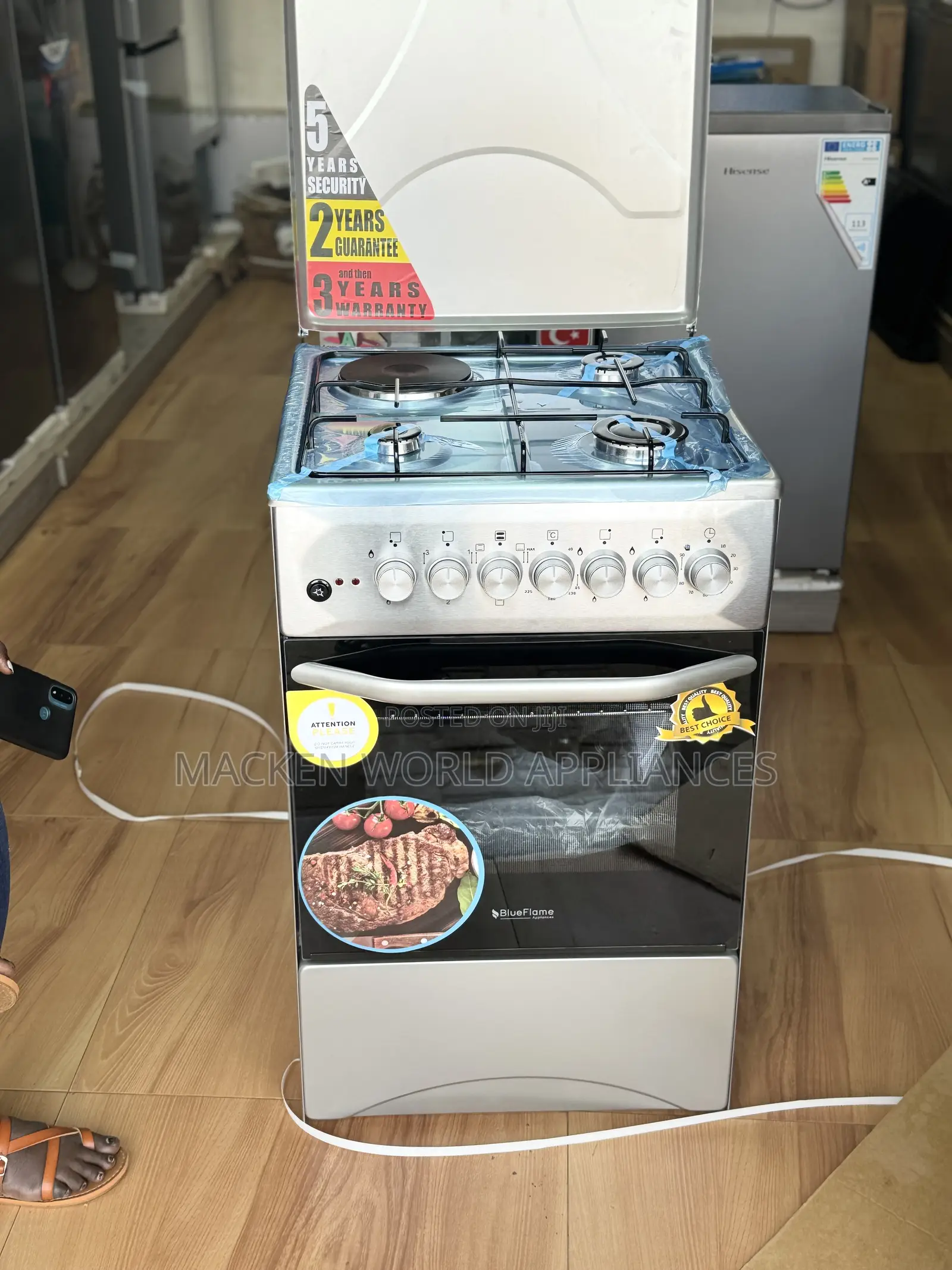 BLUEFLAME COOKER 3 Gas Burners +1 Electric Plate Silver
