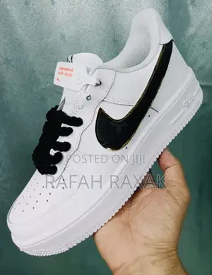 Original Big Laces Nike Air Force 1 White Black Tick Sneaker