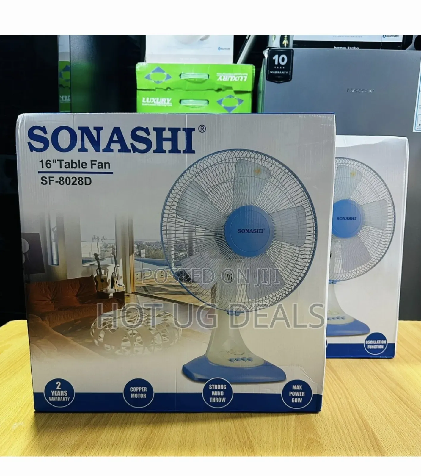 Sonashi Table Fan 16-Inch With High Velocity - Blue