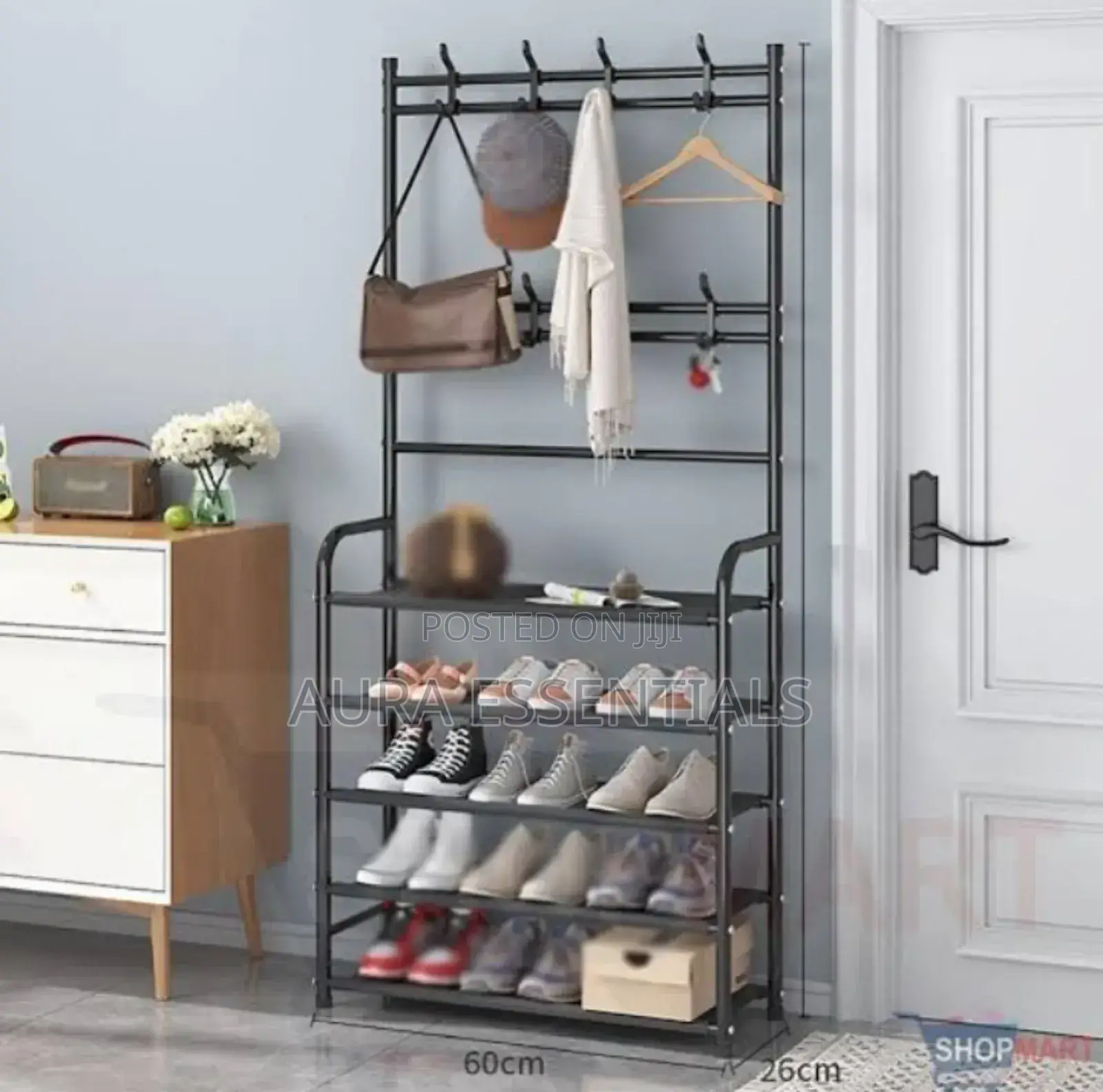 Four-Tier Simple Shoe Rack, Black